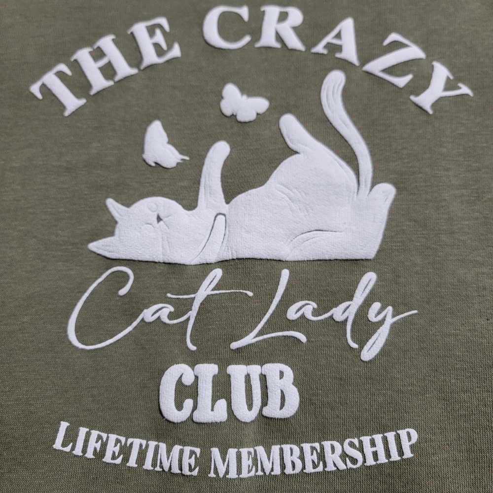 Pacific & Co | Crazy Cat Lady Club Sweatshirt in Willow Green - Picture 3 of 6